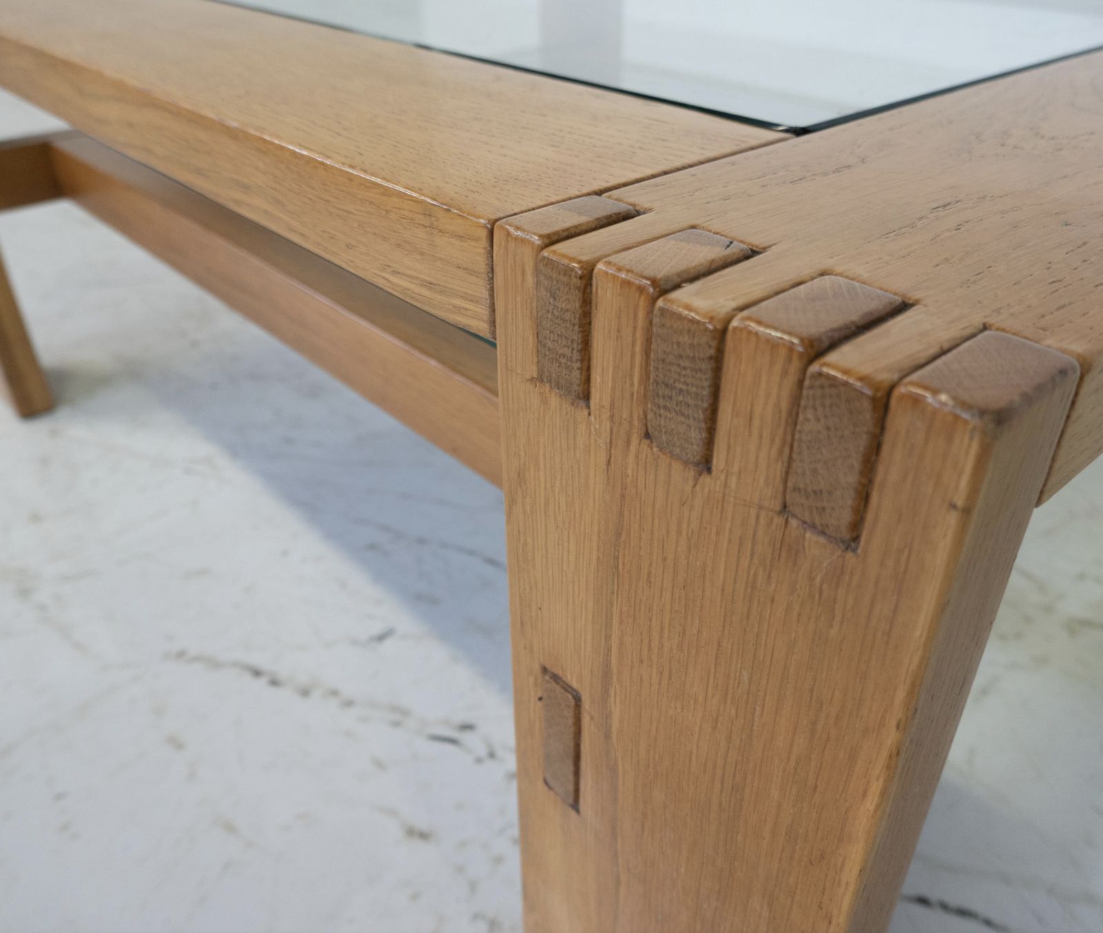 Mid Century Modern Coffee Table By Guiseppe Rivadossi, Wood And Glass, Italy photo vinterior