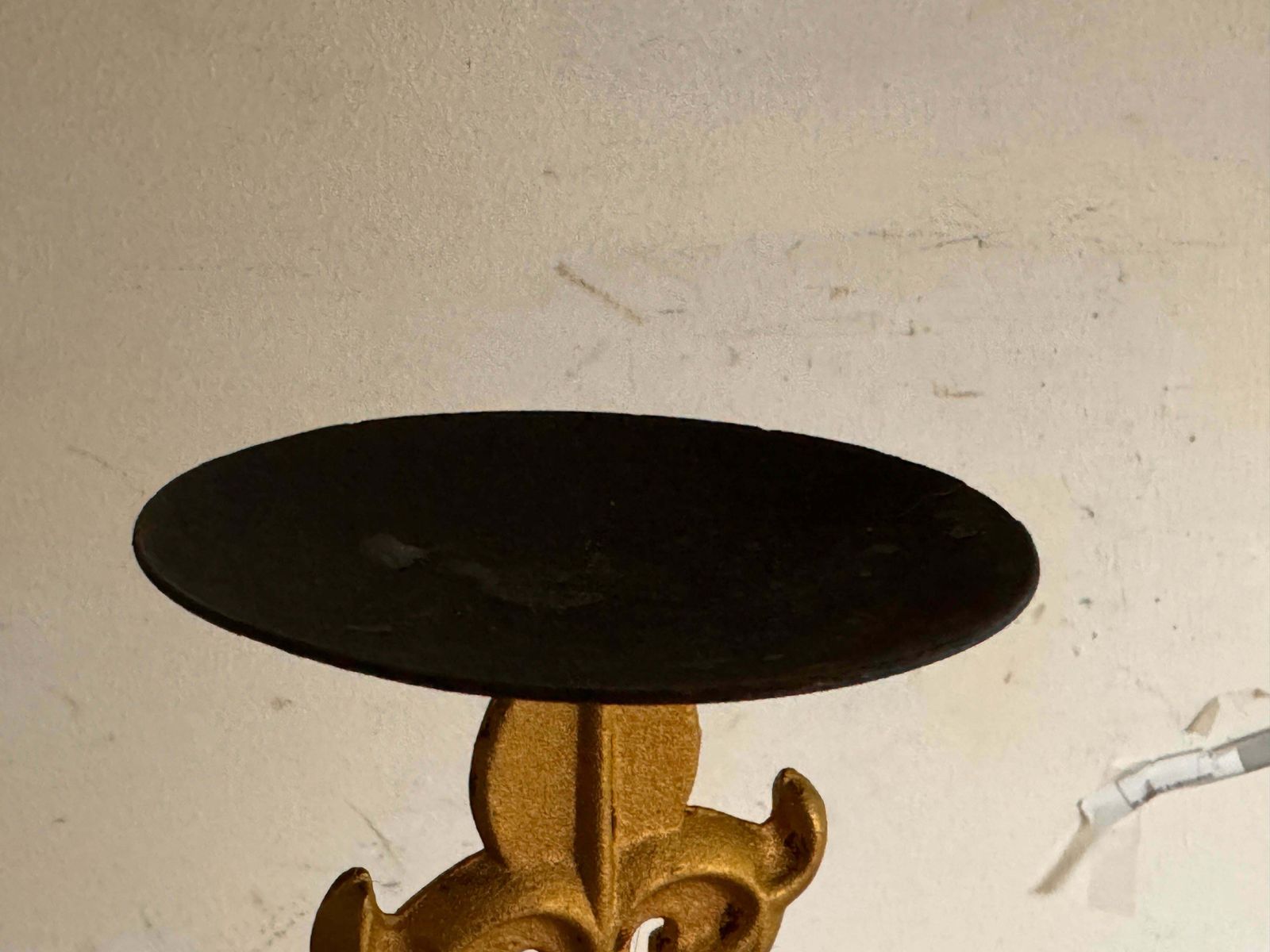 Gillt Iron Candle Holders Or Candlesticks Black And Gold France 1970 Set Of 2 photo buy
