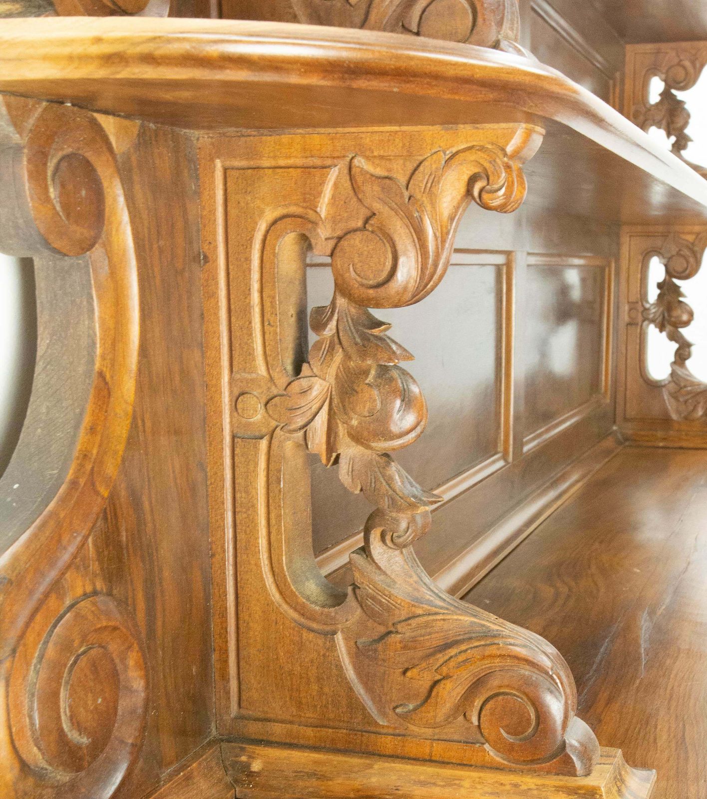Furniture 19th Century Walnut Buffet Louis Philippe Deux Corps, France photo