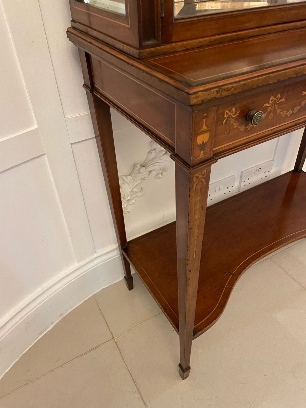 Outstanding Quality Antique 19th Century Mahogany Inlaid Display Cabinet photo 2995.0