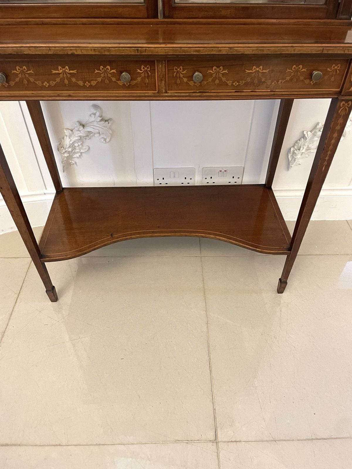 Outstanding Quality Antique 19th Century Mahogany Inlaid Display Cabinet photo buy