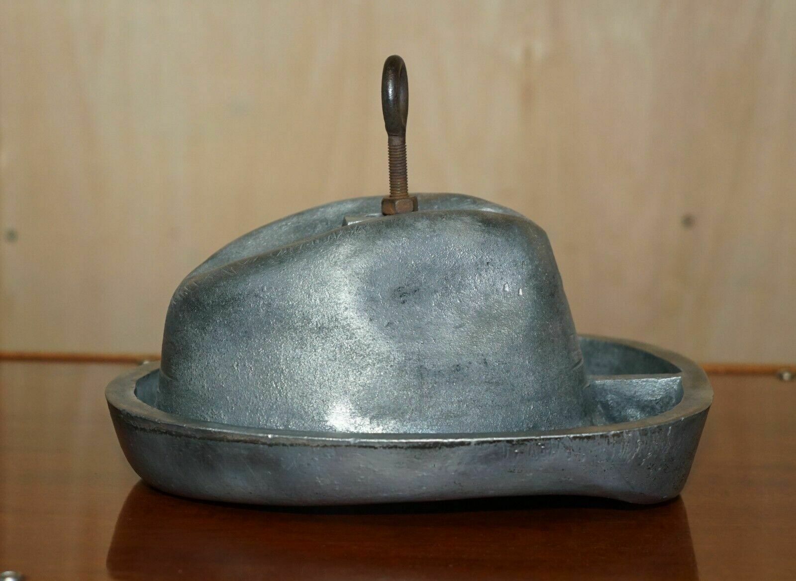 Antique Original Pewter Trilby Hat Stand Mold For Circa 1920's Art Deco Hats photo furniture