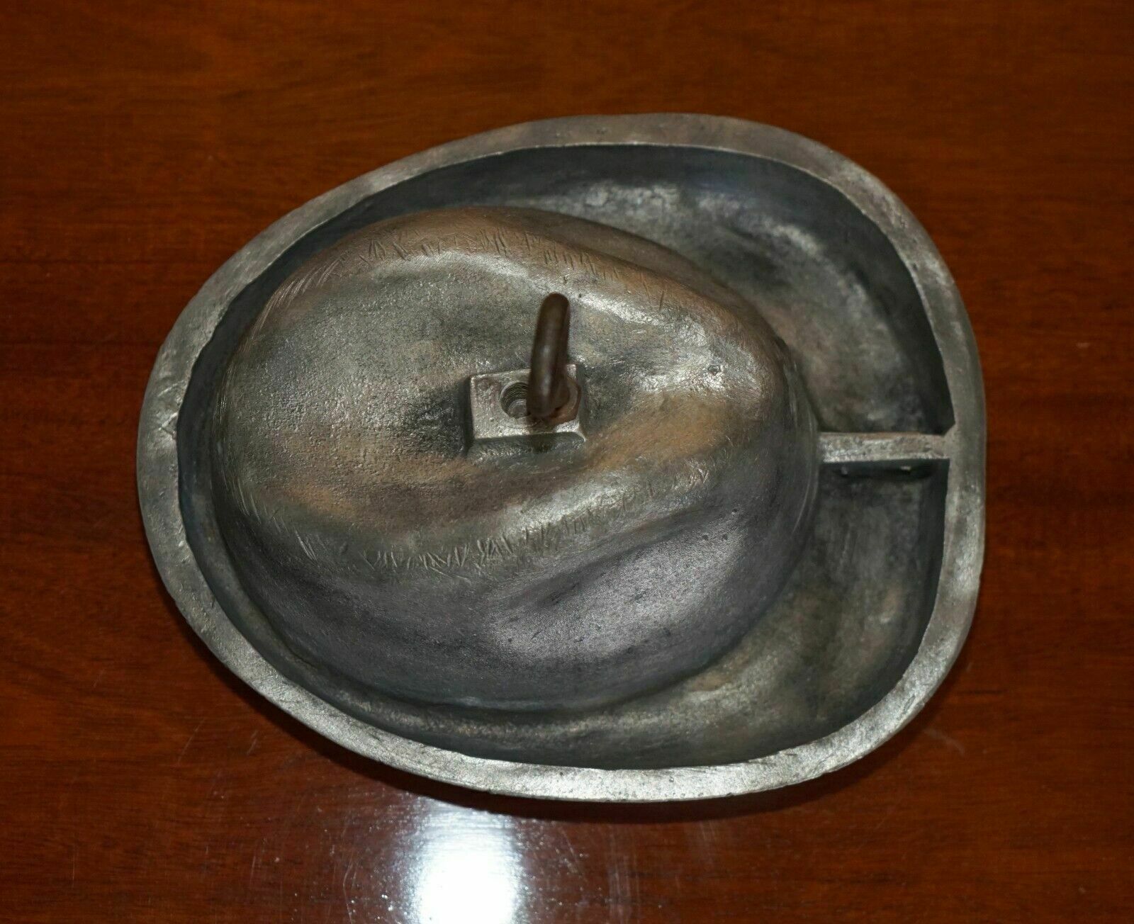 Antique Original Pewter Trilby Hat Stand Mold For Circa 1920's Art Deco Hats photo Home Decor