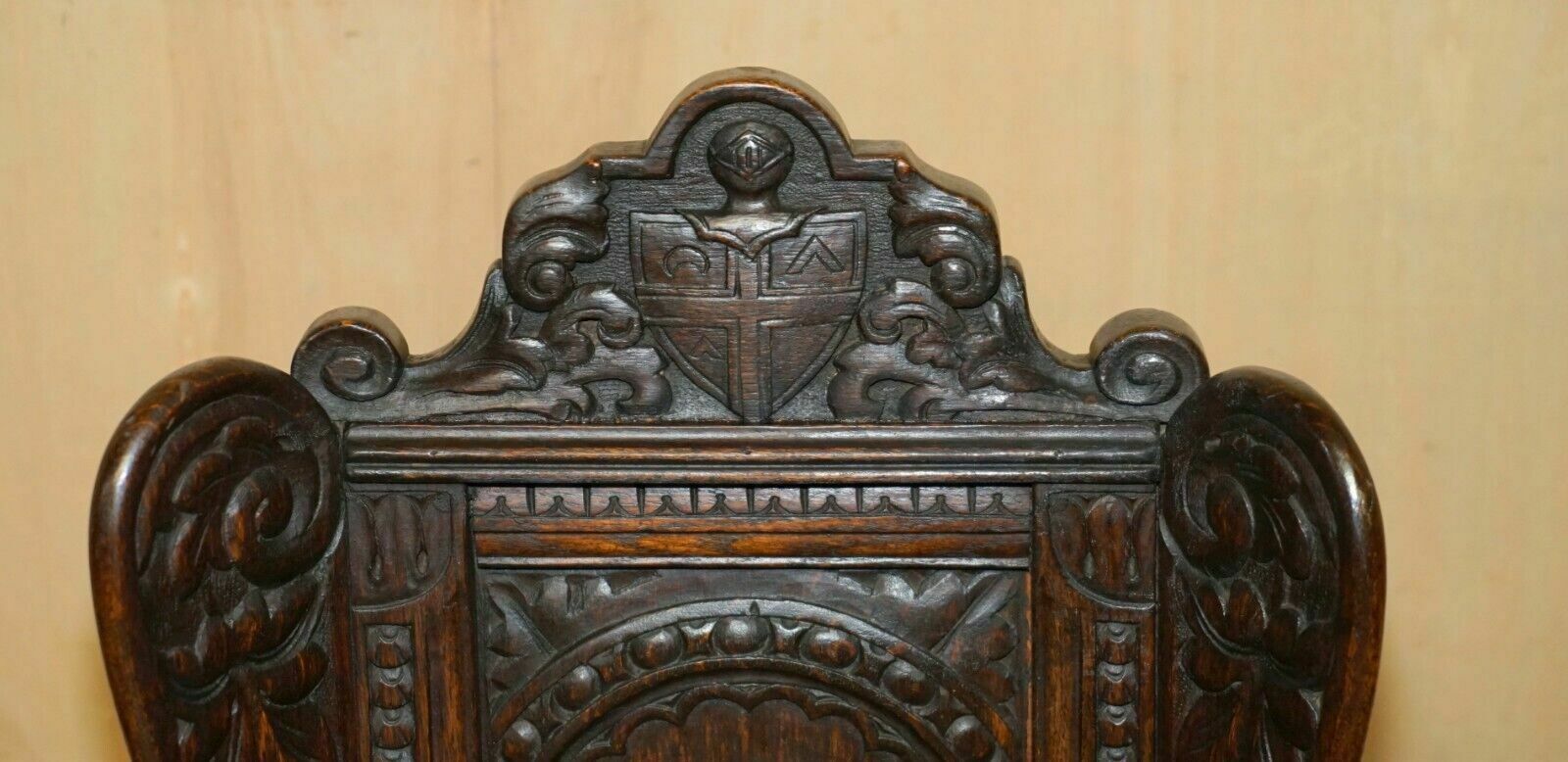 Four Antique 1640 Caquetoire Carved Walnut Polychrome Painted Armchairs photo 16950.0