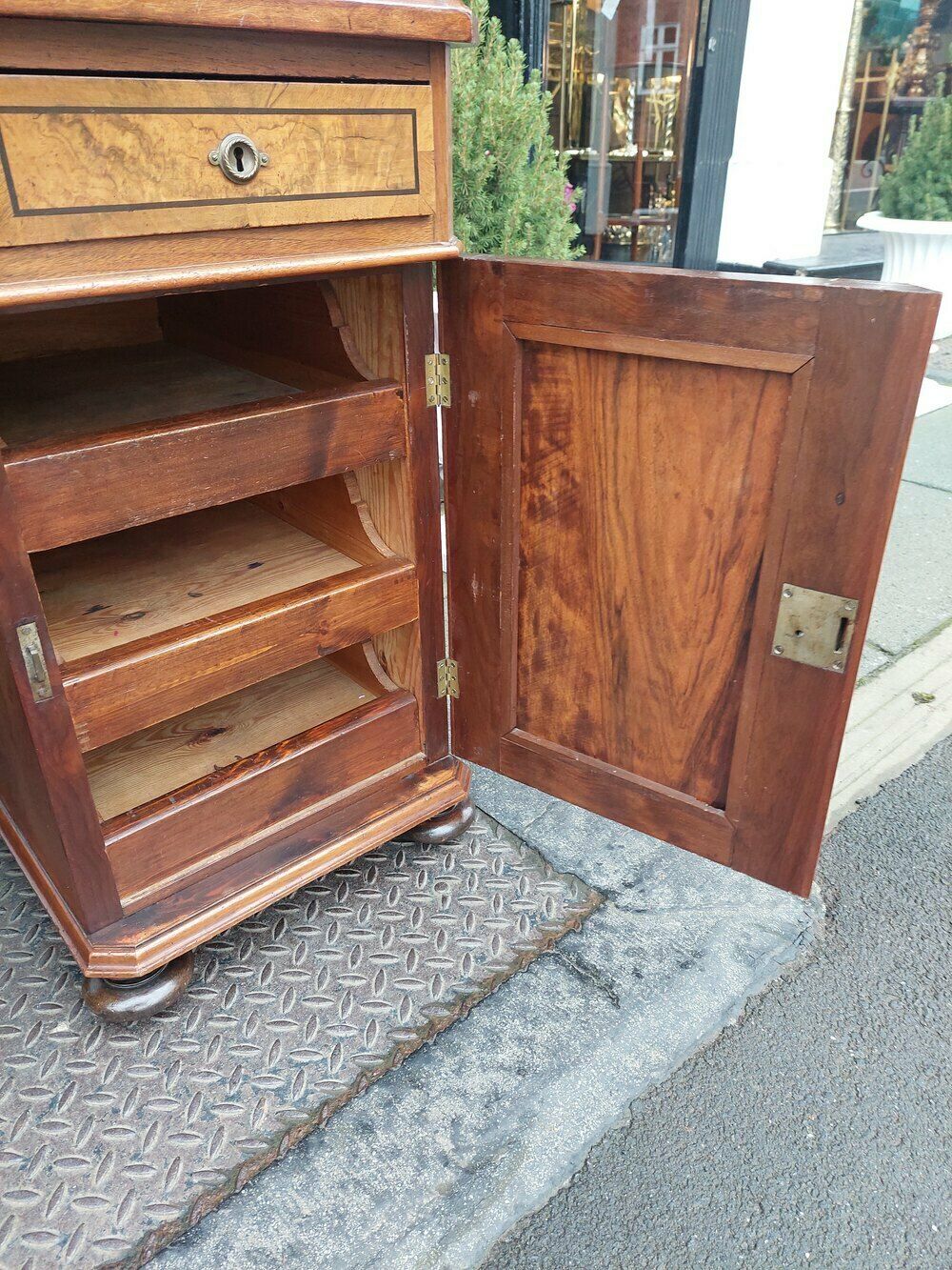 19thc Danish Burr Walnut Twin Pedestal Writing Desk photo furniture