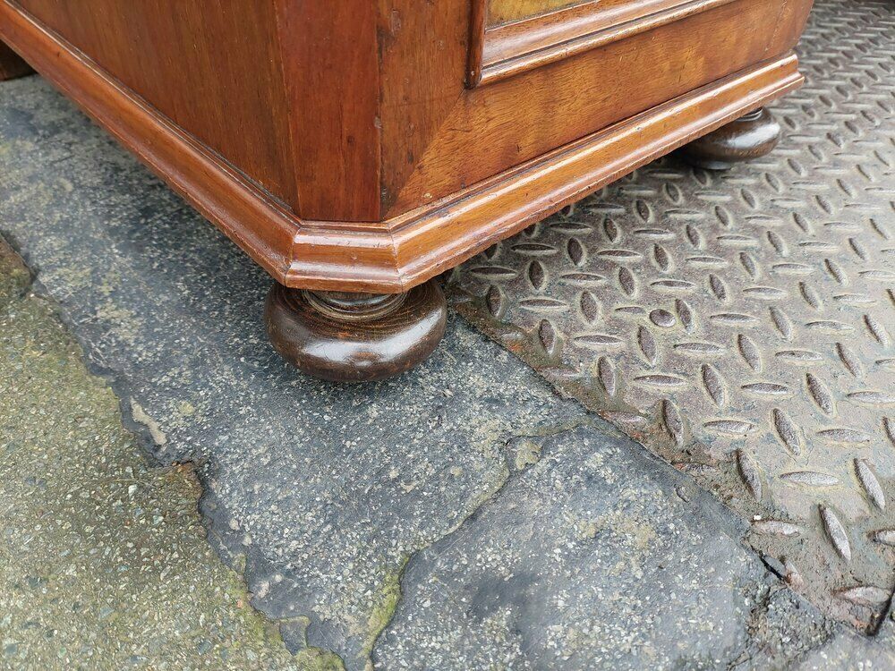 19thc Danish Burr Walnut Twin Pedestal Writing Desk photo 2250.0