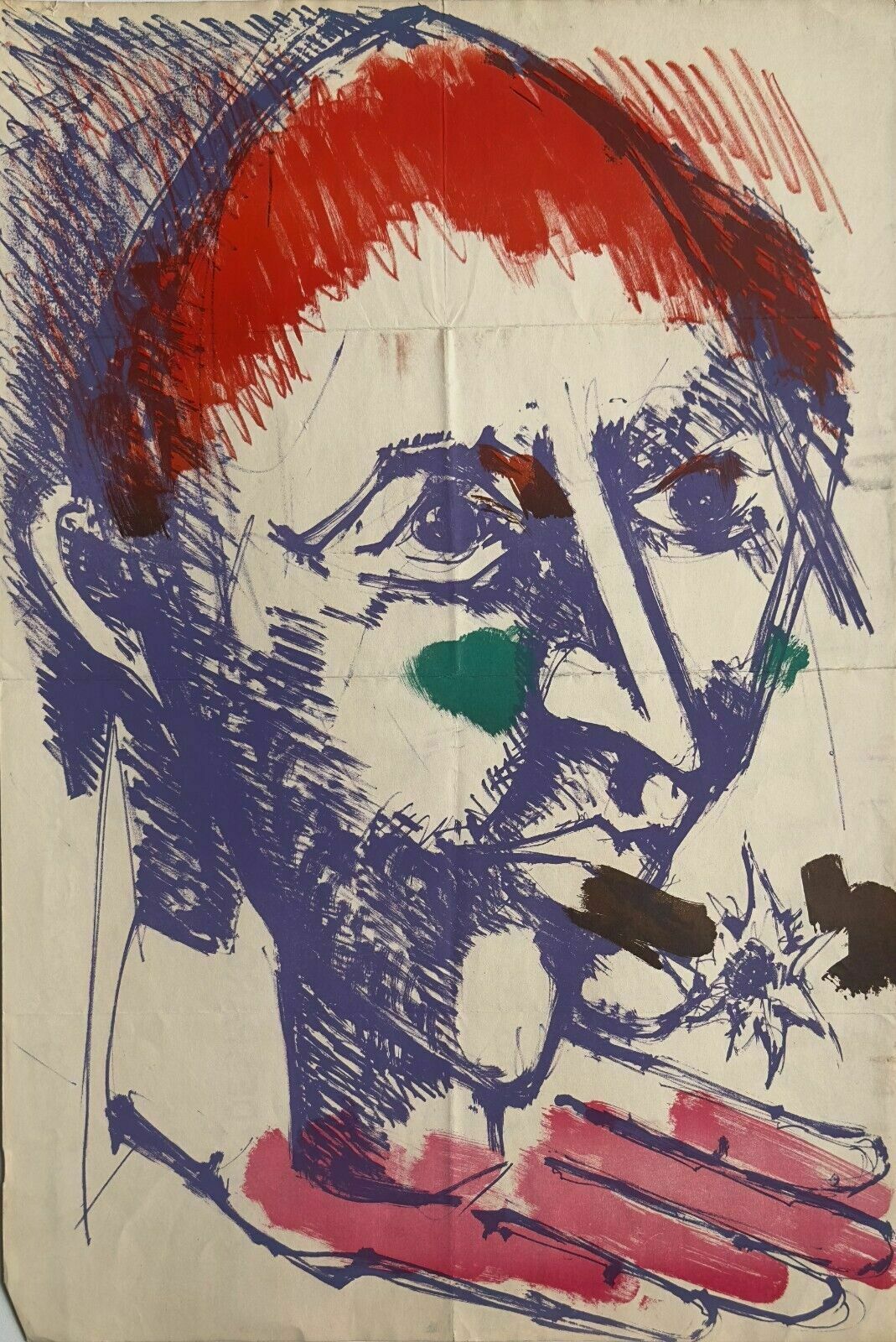 Bernard Lorjou   Vintage Art Poster Bal Des Fols 1959 Litho Mourlot