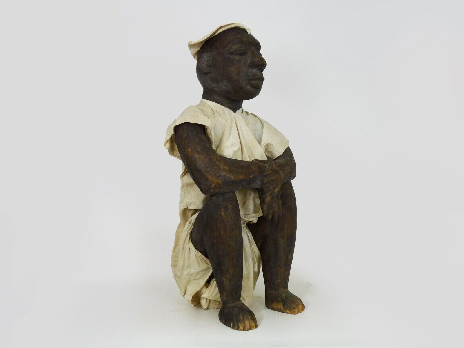 Very Large African Dogon Statue From Mali, Seated Dressed Man. First Half Of The 20th Century photo furniture