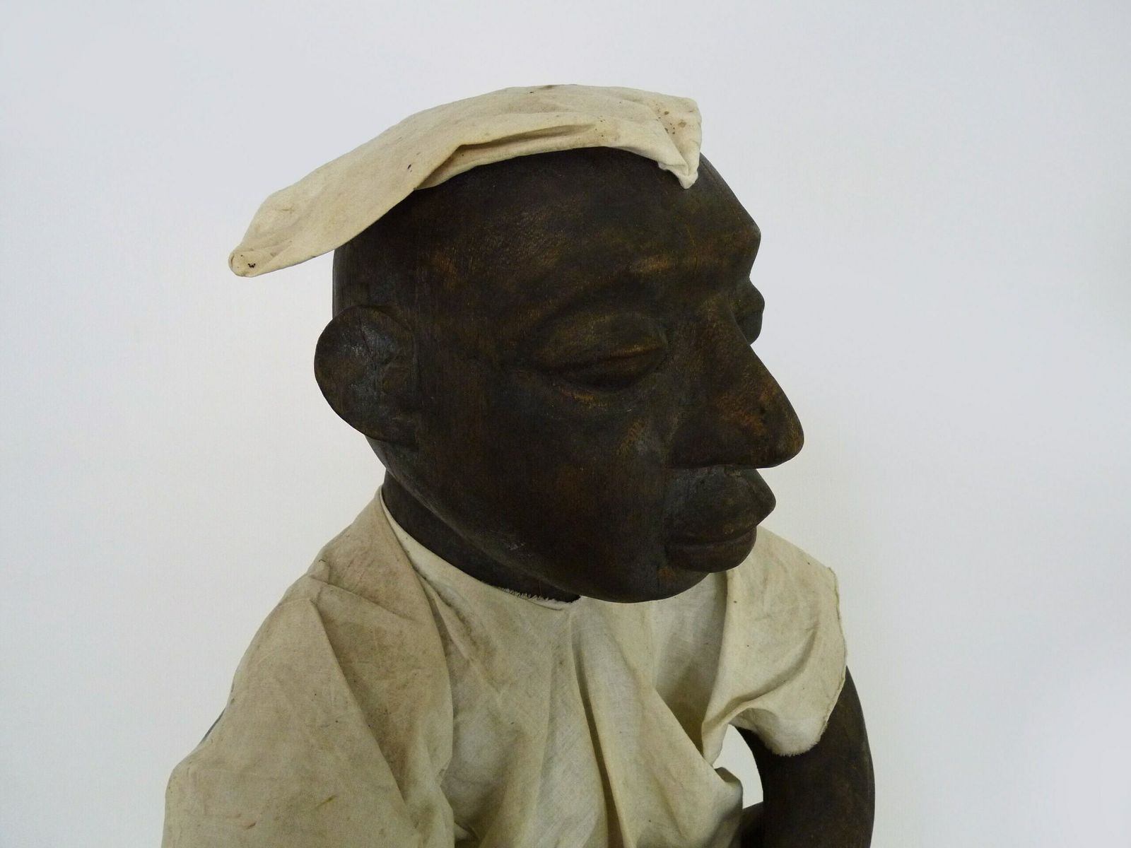Very Large African Dogon Statue From Mali, Seated Dressed Man. First Half Of The 20th Century photo 2870.0