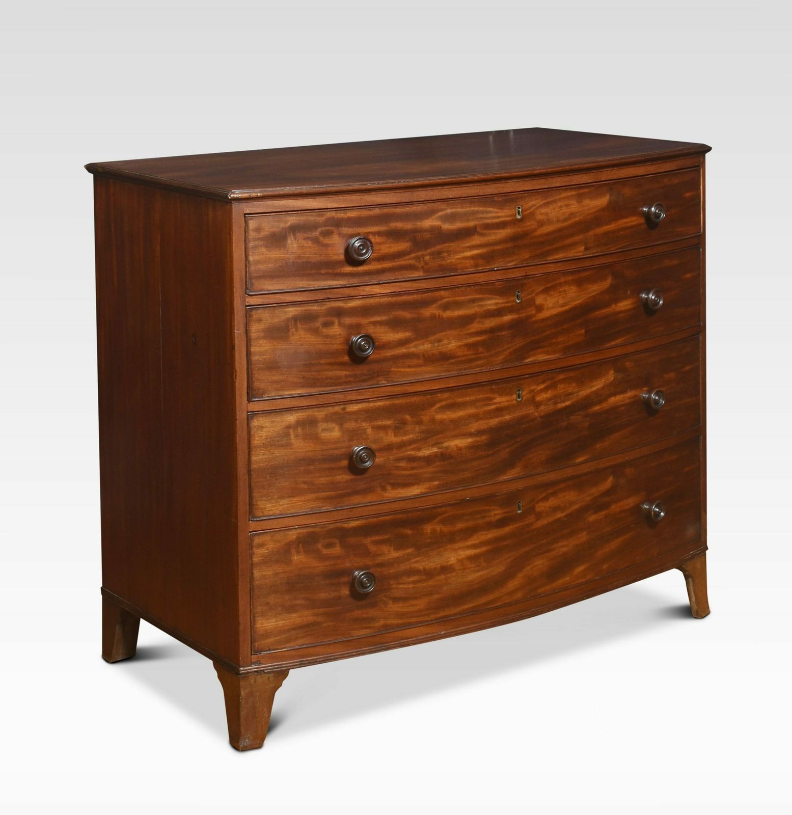 Regency Mahogany Bow Front Chest Of Draws photo furniture
