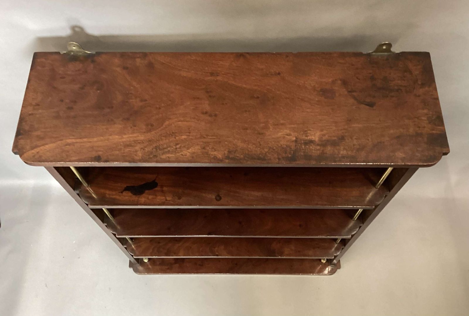Good Regency Mahogany And Brass Hanging Wall Shelves photo buy