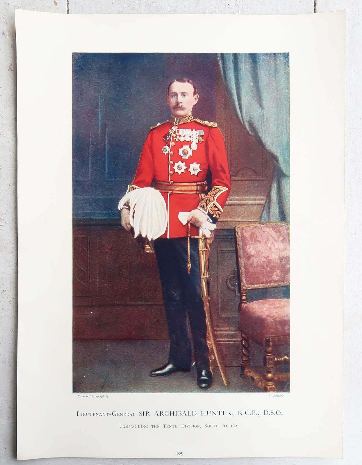 Set Of 8 Large Original Antique Prints Of Gentlemen In Military Costume. 1900 photo 175.0