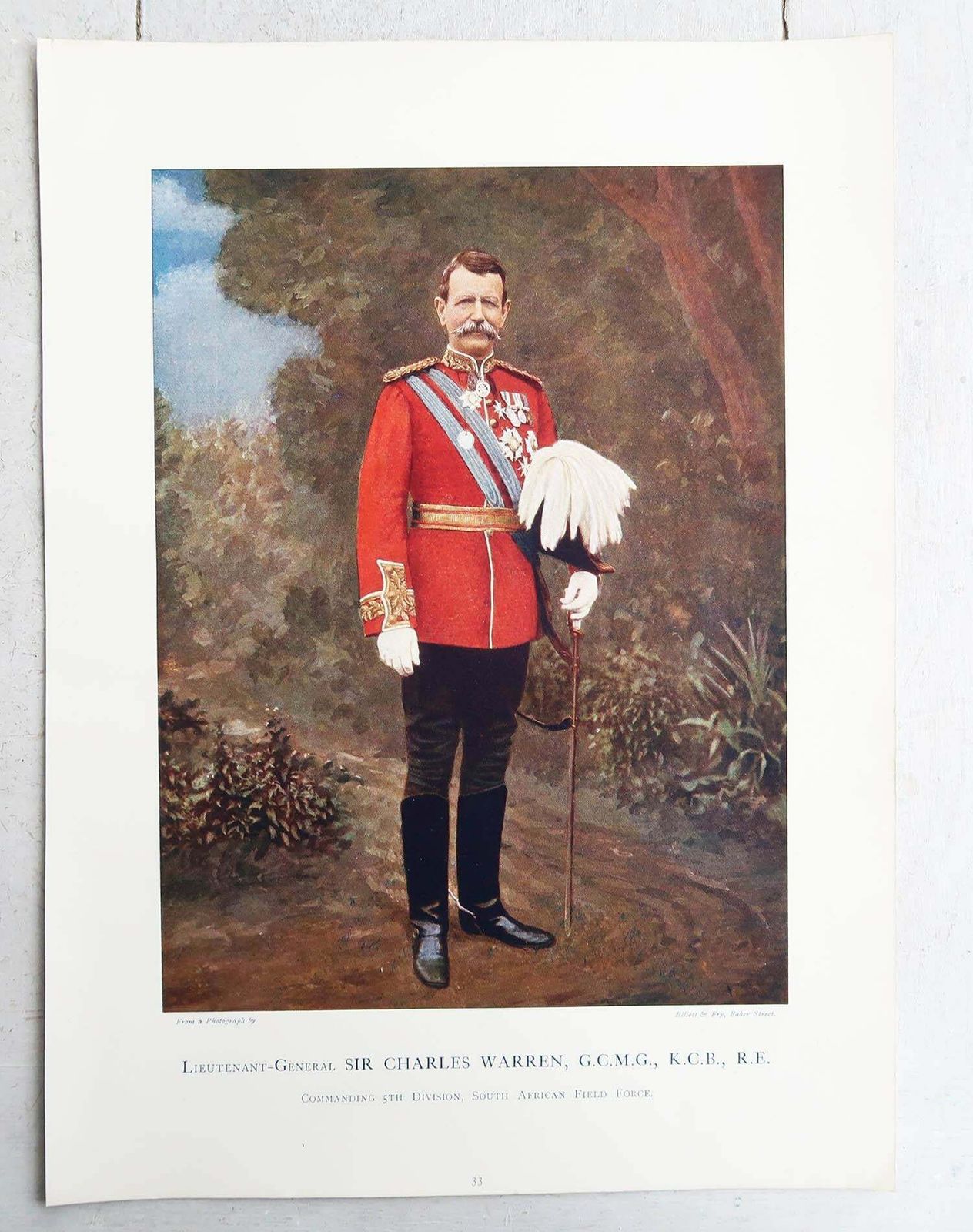 Set Of 8 Large Original Antique Prints Of Gentlemen In Military Costume. 1900 photo vinterior