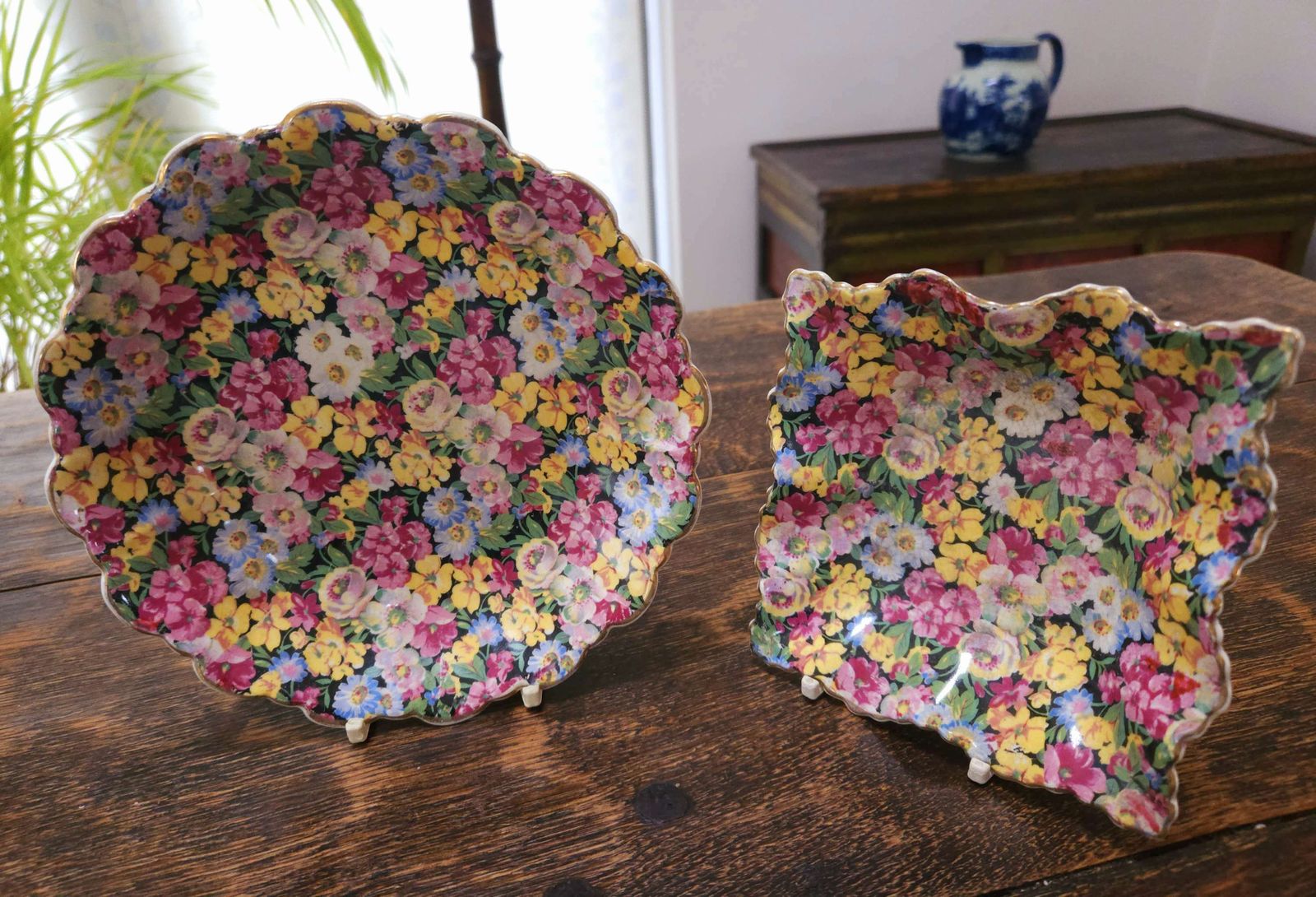 Duo Of 1940s James Kent Old Foley Florita Scalloped Dishes photo Home Fixtures