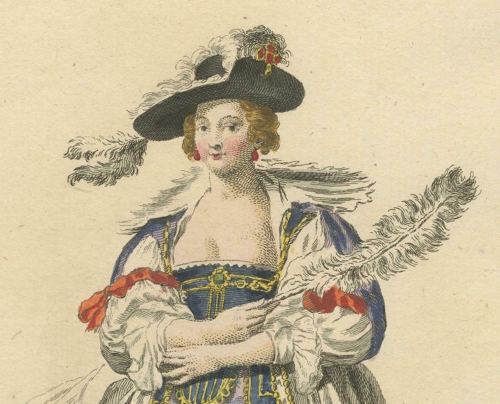 1620 Elegance: The Attire Of A Painter's Muse Engraved, Circa 1756 photo 207.0