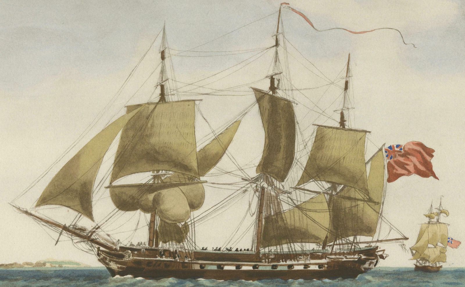 Before The Gales: An English Frigate Awaiting Wind, Circa 1920 photo 915.0