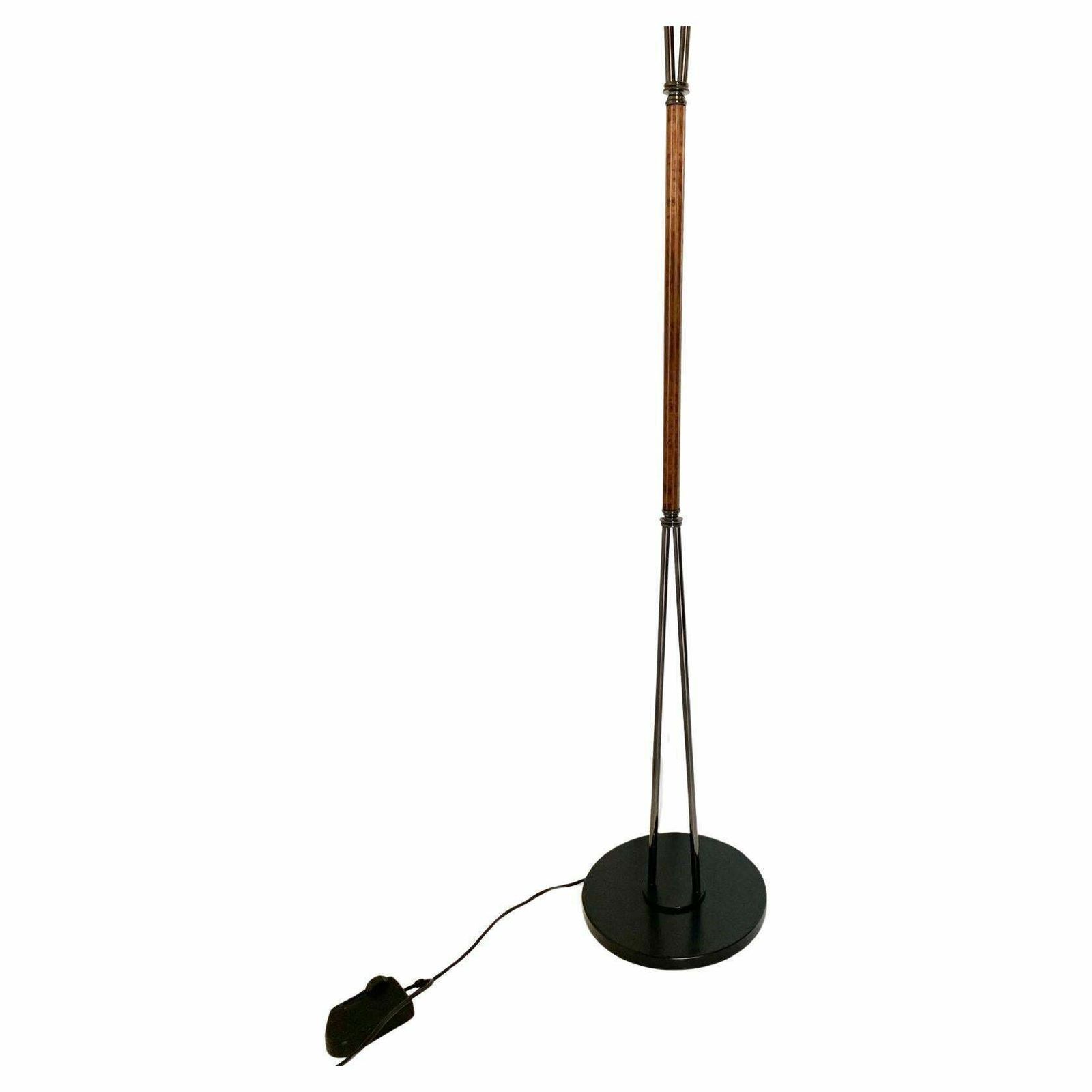 Steel Floor Lamp And Murano Glass Shade, Leucos, Italy 80s photo vinterior