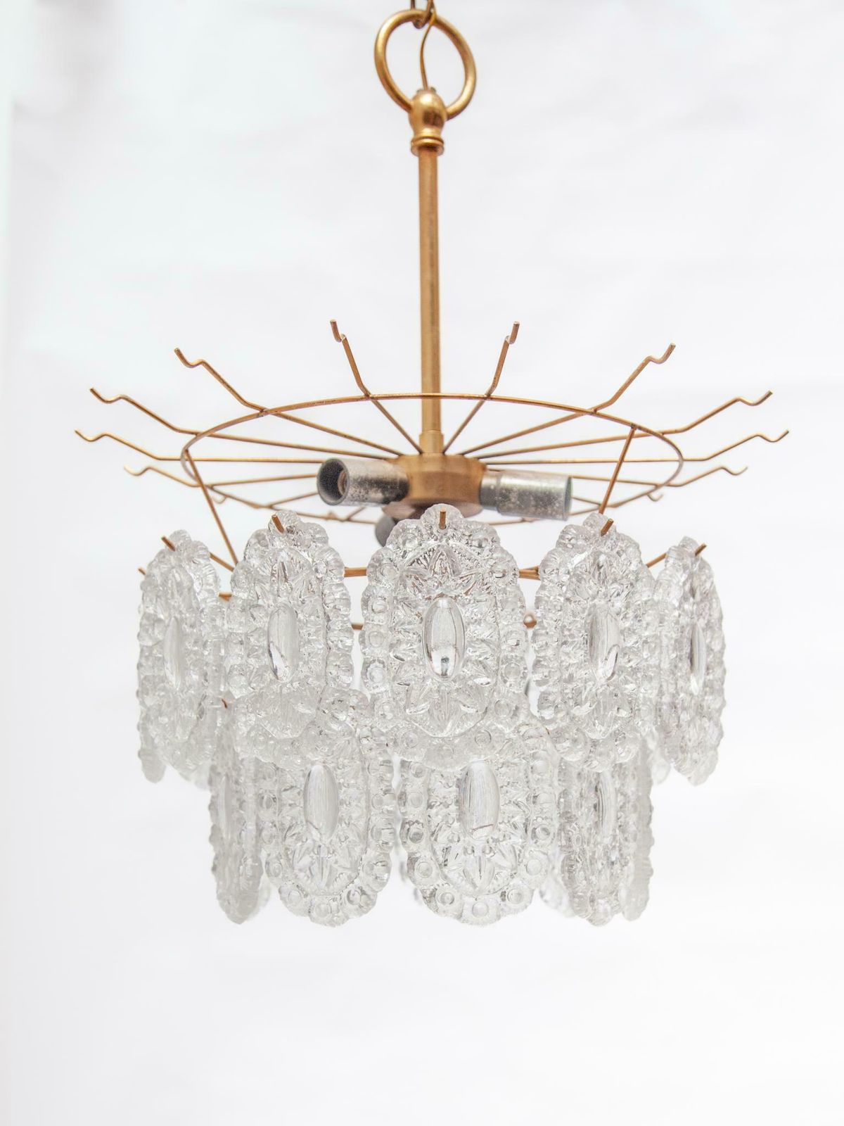 Lighting Massive Rosette Crystal Glass Chandelier, 1970s Belgium photo