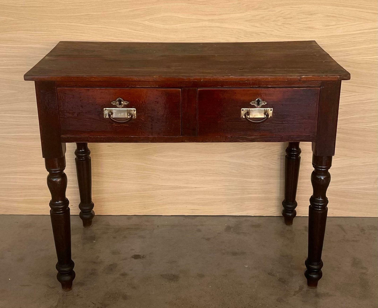 Spanish Country Pine "Mobila " Side Table Or Console With Two Drawers photo furniture