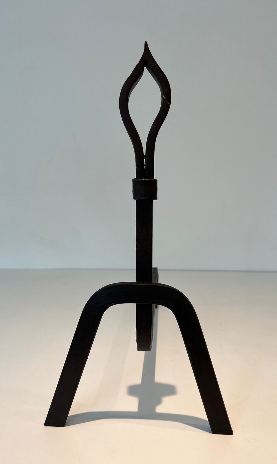 photo buy Pair Of Modernist Wrought Iron Andirons