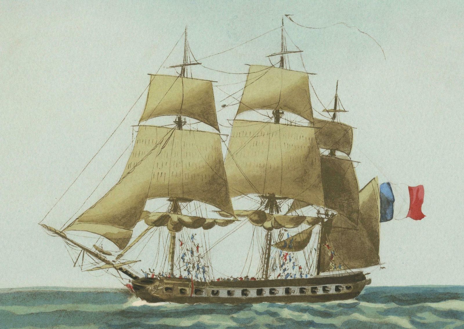 Maritime Salute: The Elegance Of 18th Century Naval Grace, Circa 1920 photo 915.0