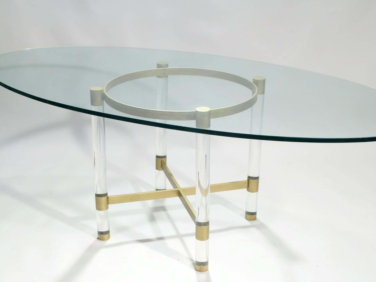 Brass And Lucite Dining Table By Sandro Petti For Metalarte, 1970s photo 8098.0