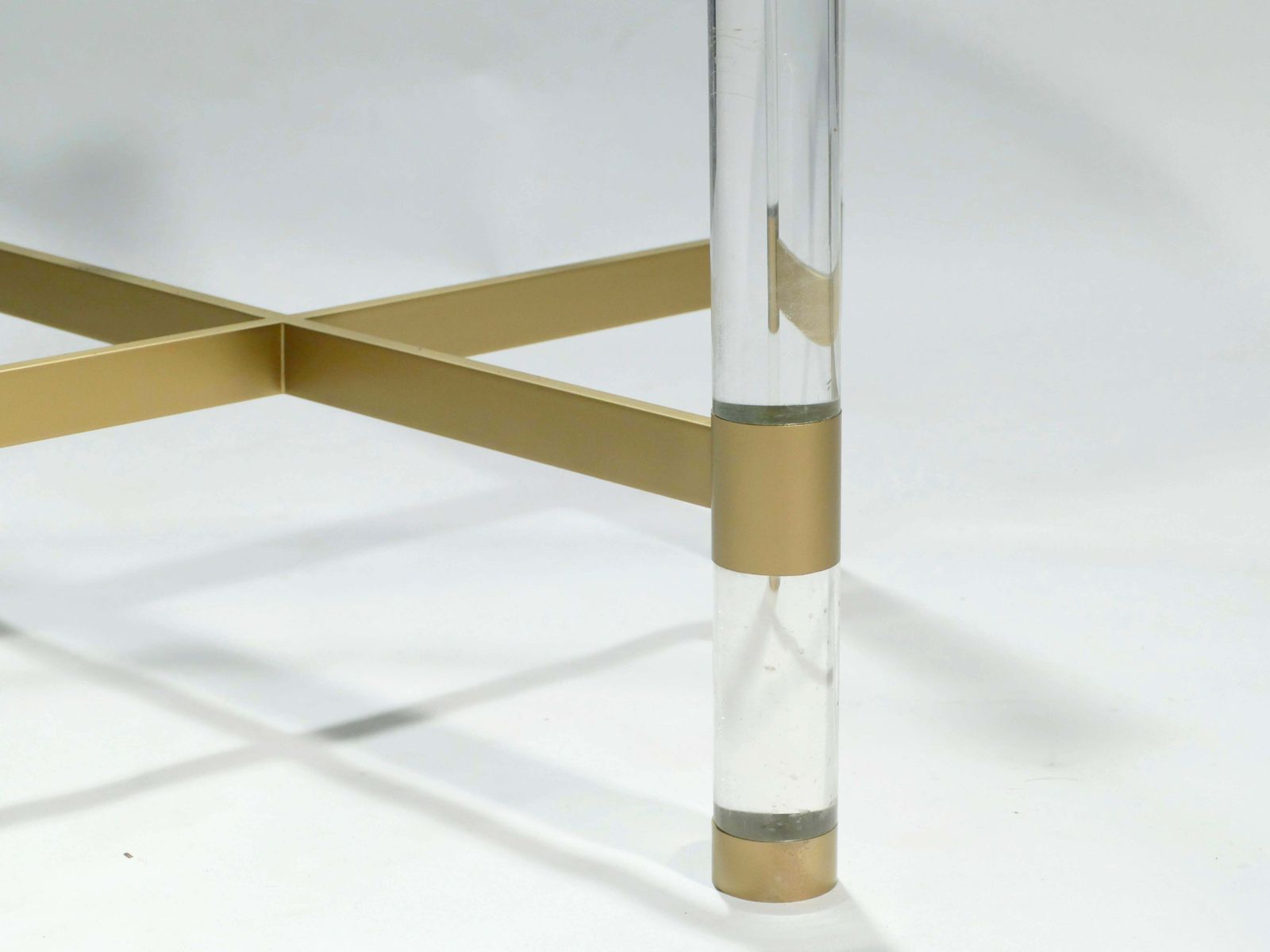 8098.0 Table à manger en laiton et Lucite par Sandro Petti pour Metalarte, années 1970 photo