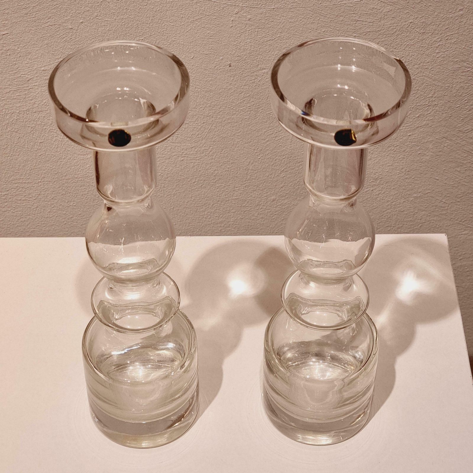 Vases/Candlesticks "Pompadour"/1945, Riihimäaen Glass, Scandinavian Modern photo for sale