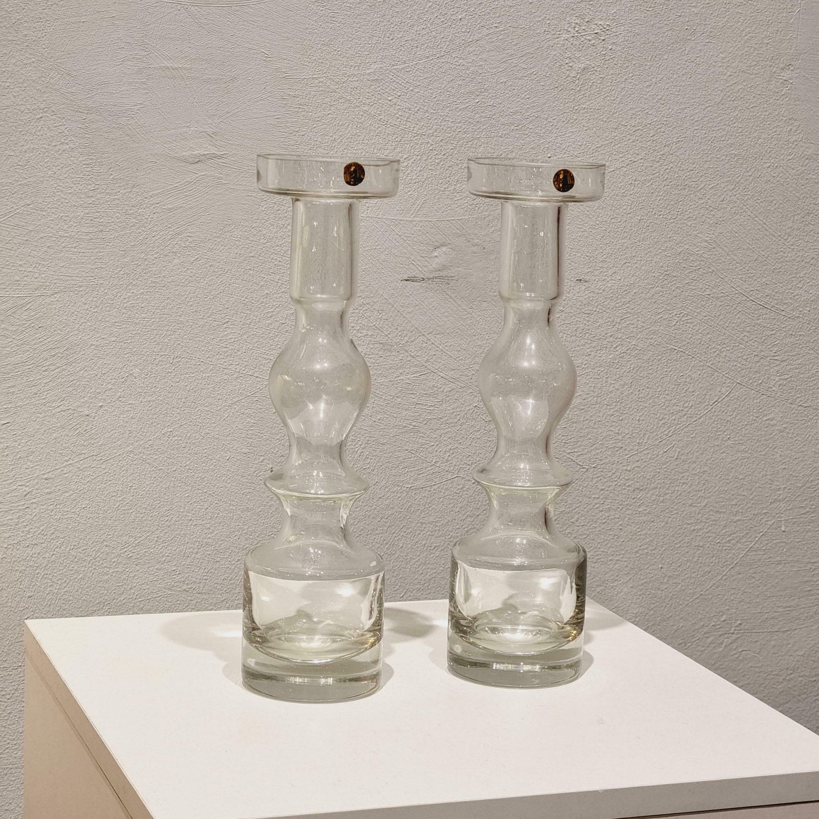 Vases/Candlesticks "Pompadour"/1945, Riihimäaen Glass, Scandinavian Modern photo buy