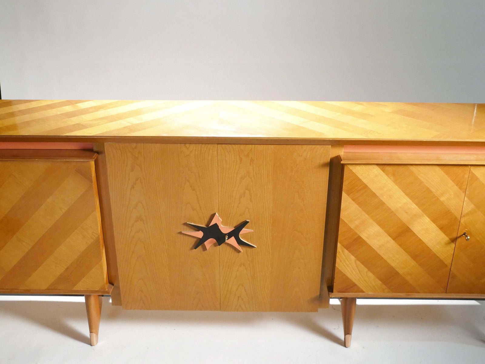 French Mid Century Extra Large Modernist Oak Sideboard 1950s photo 6481.0