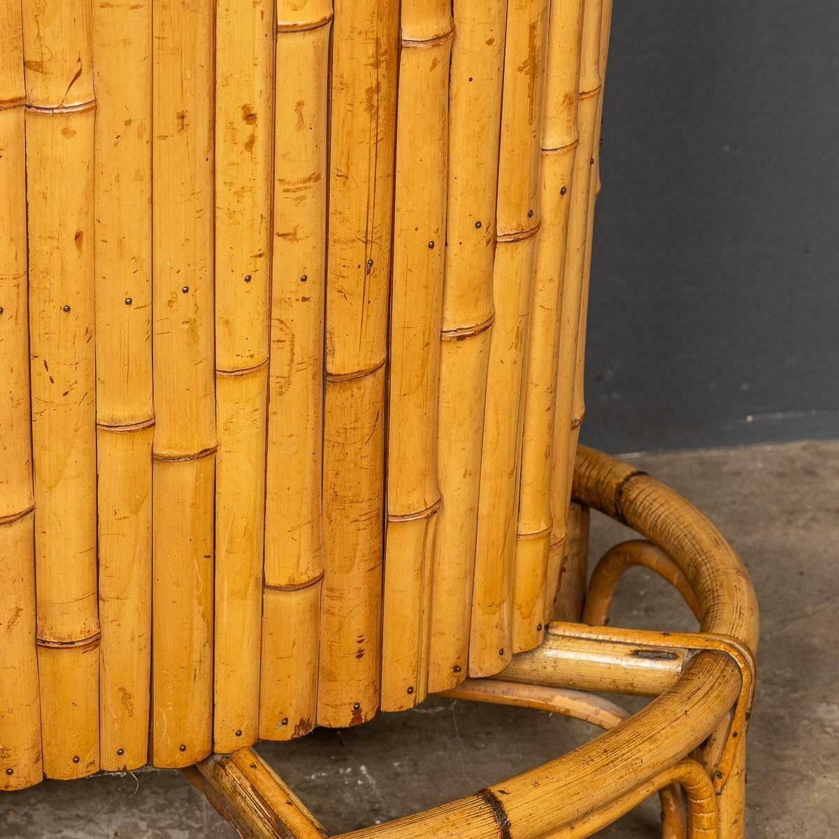 photo for sale 20th Century Italian Standing Bamboo Tiki Bar C.1960