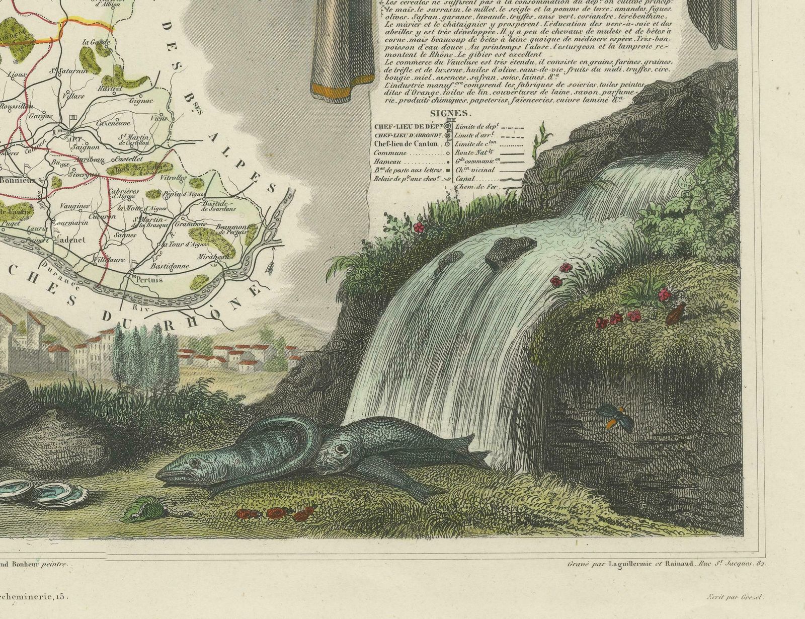 Old Map Of Vaucluse, France: A Cartographic Celebration Of Viticulture, 1852 photo Art
