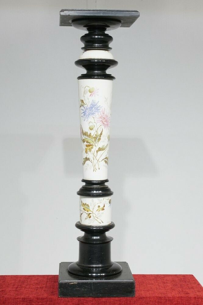 Victorian Ebony Pedestal Stand Porcelain Column photo for sale