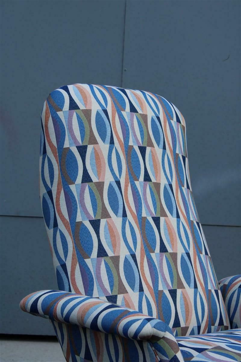 Italian Mid Century Armchair Arflex 1950s Optical Fabric Iron Feet photo Furniture