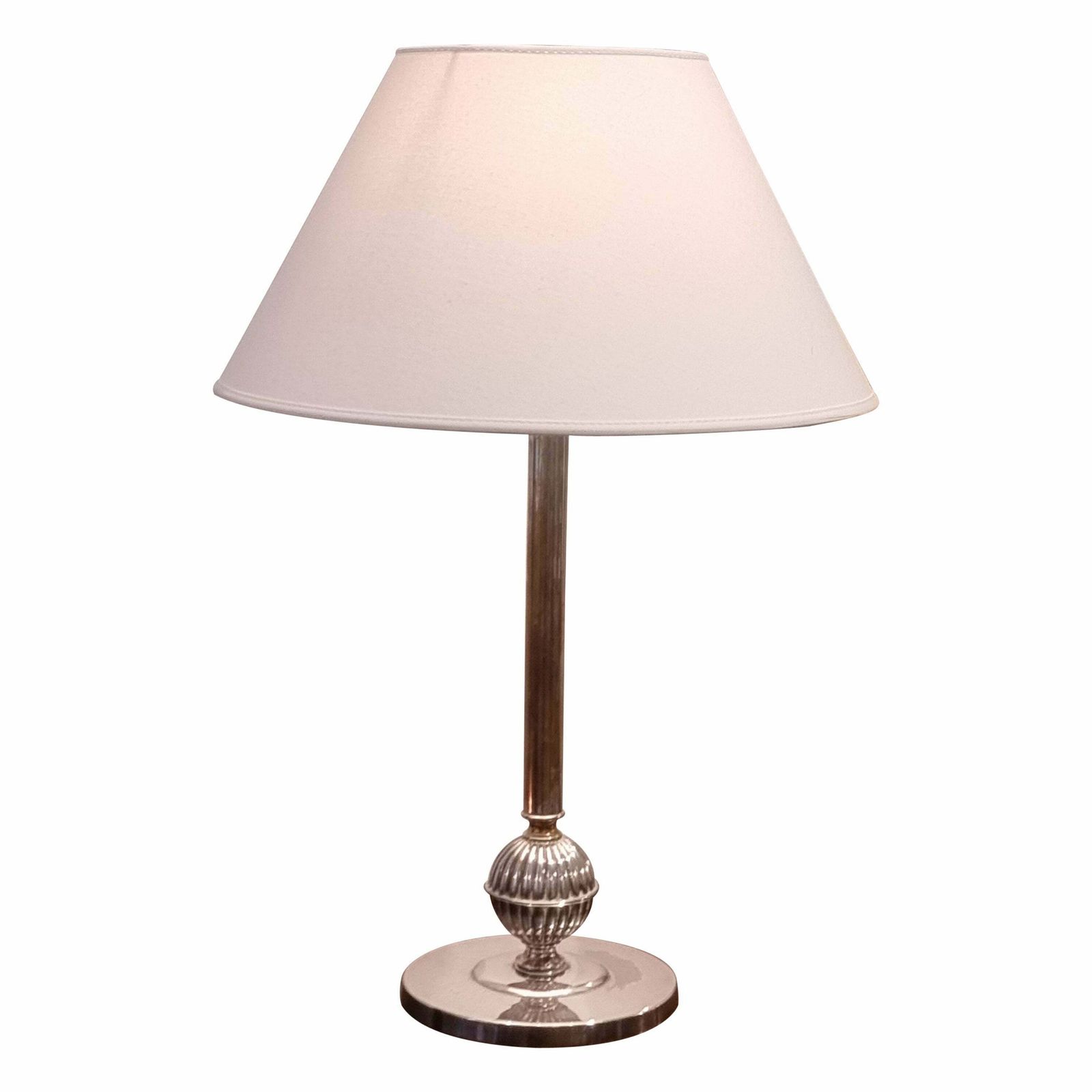 Swedish Court Jeweler Cg Hallberg, Table Lamp, Silver Plate, Swedish Grace 1930s