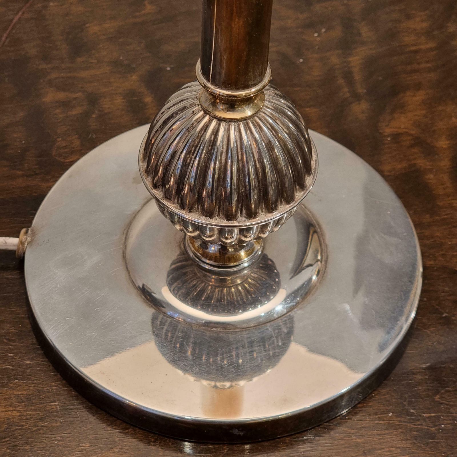 Swedish Court Jeweler Cg Hallberg, Table Lamp, Silver Plate, Swedish Grace 1930s photo furniture