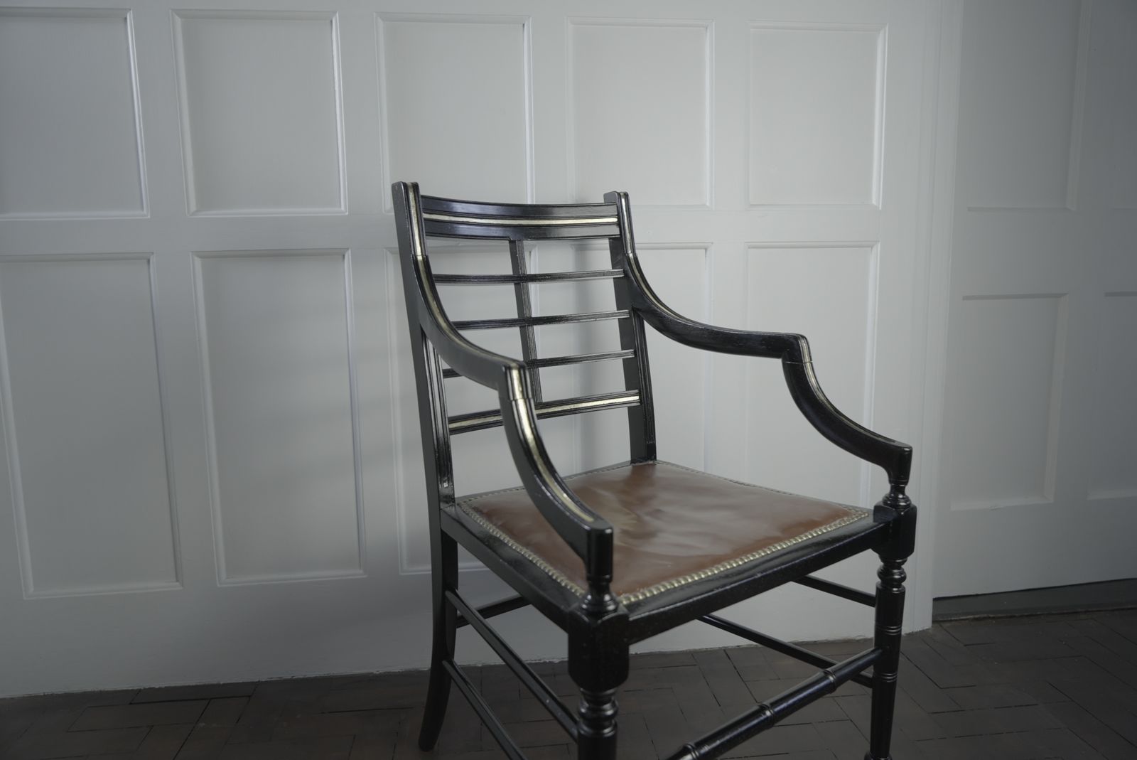 Elbow Chair In The Manner Of E.W.Goodwin 19th Century Ebonised Aesthetic Movement photo 575.0