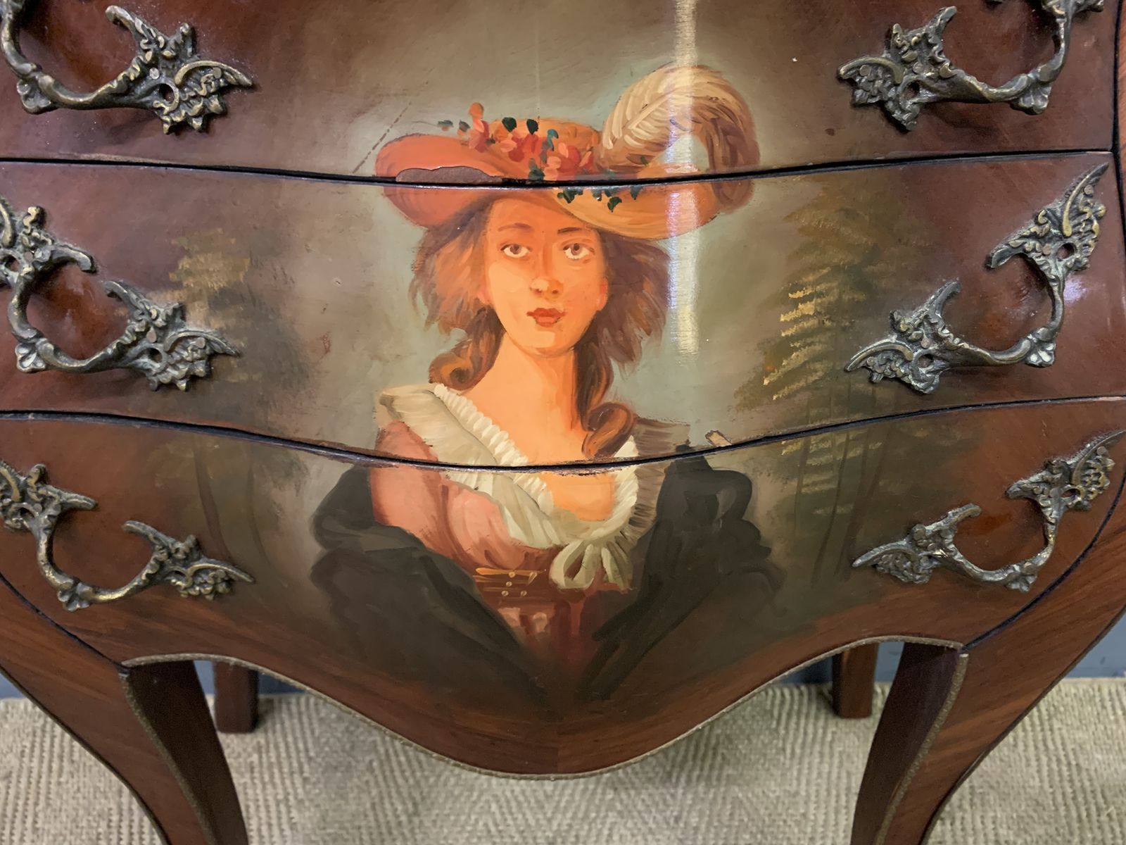 Hand Painted French Bombe Commode photo furniture