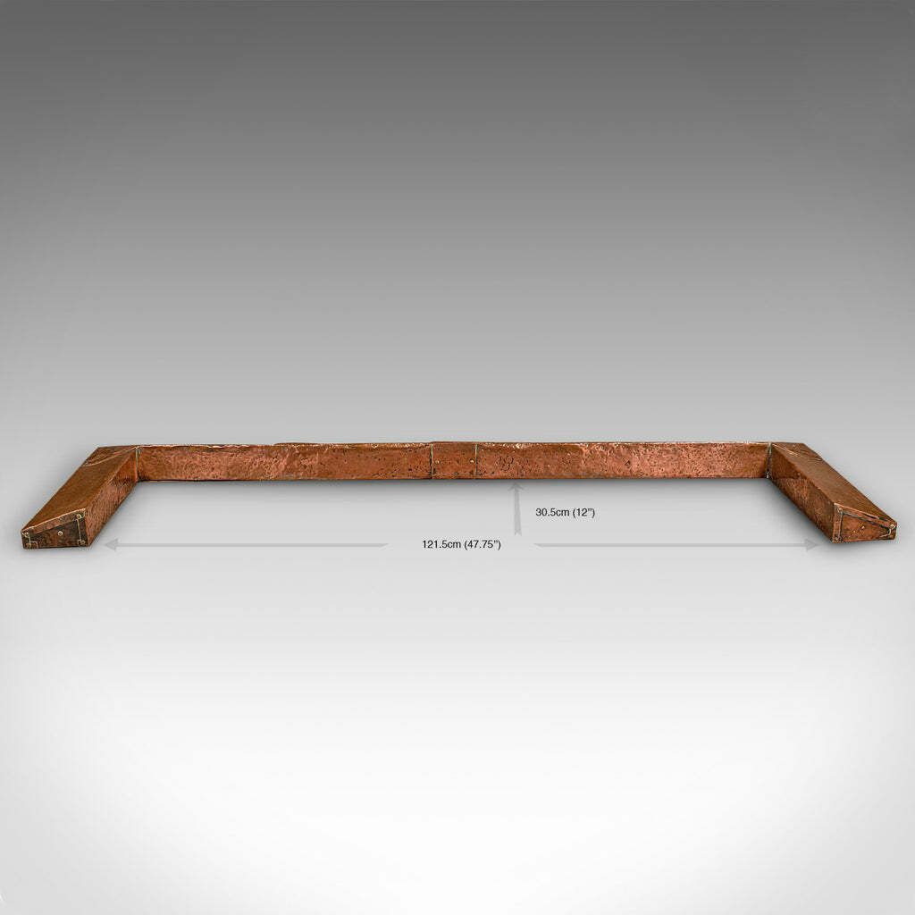 Home Fixtures Antique Decorative Fire Kerb, English, Copper, Surround, Art Nouveau, Victorian photo