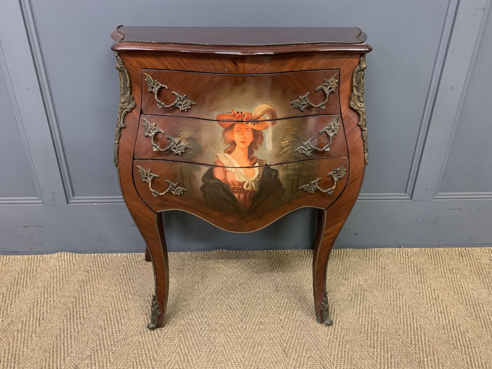 photo for sale Hand Painted French Bombe Commode