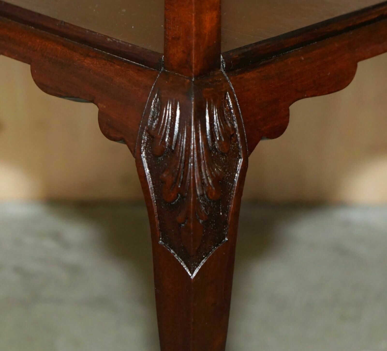 photo for sale Pair Of Stunning Thomas Chippendale Style Two Tiered Mahogany Side End Tables