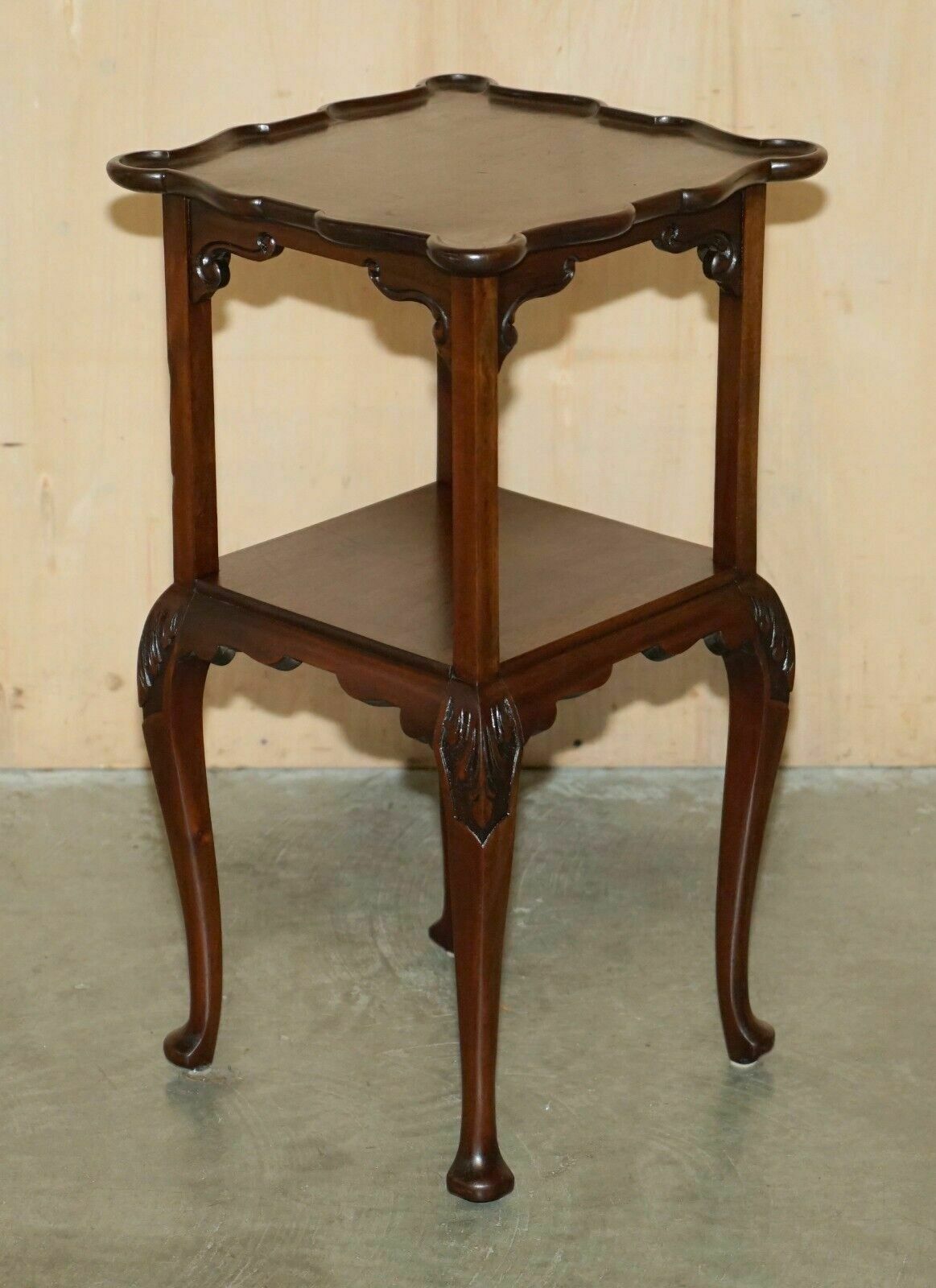 2350.0 Pair Of Stunning Thomas Chippendale Style Two Tiered Mahogany Side End Tables photo