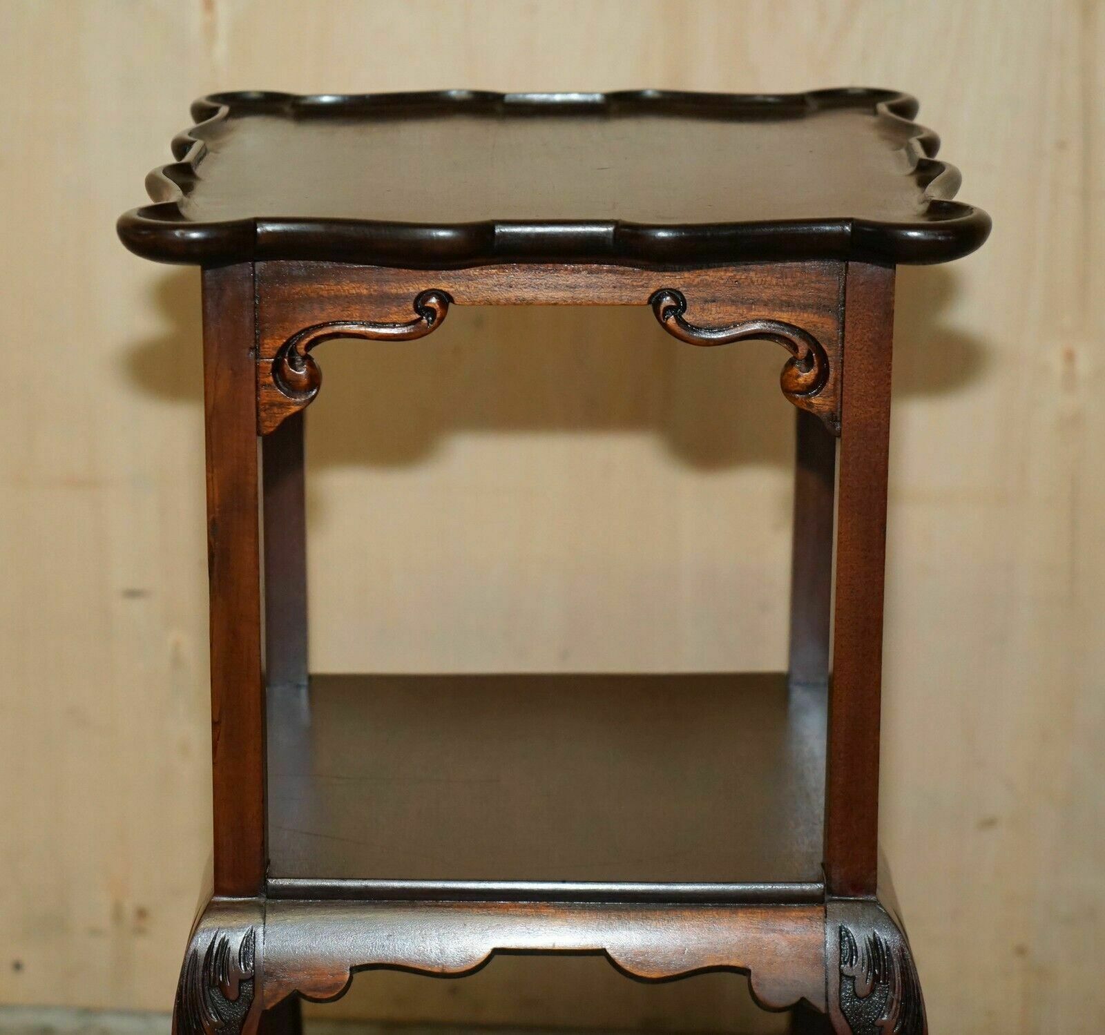 photo buy Pair Of Stunning Thomas Chippendale Style Two Tiered Mahogany Side End Tables