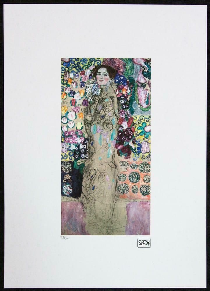 Gustav Klimt, "Portrait Of Ria Munk" Large Chromolithography, Plate Signed photo furniture