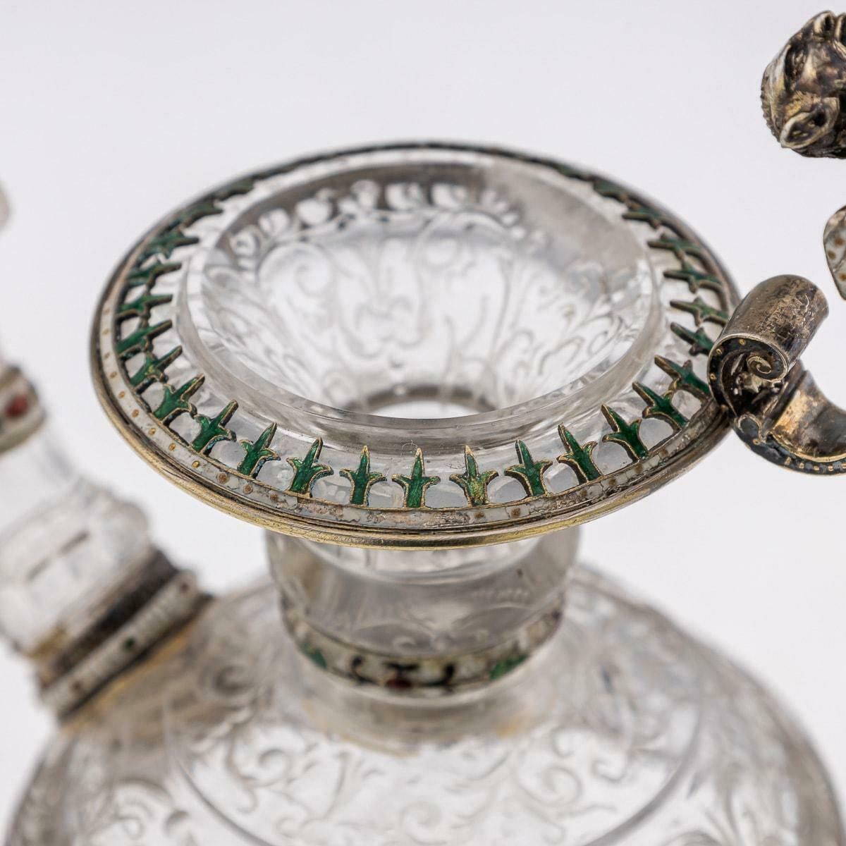 Antique 19thc Austrian Silver, Enamel & Rock Crystal Ewer, Rudolf Linke C.1890 photo vintage