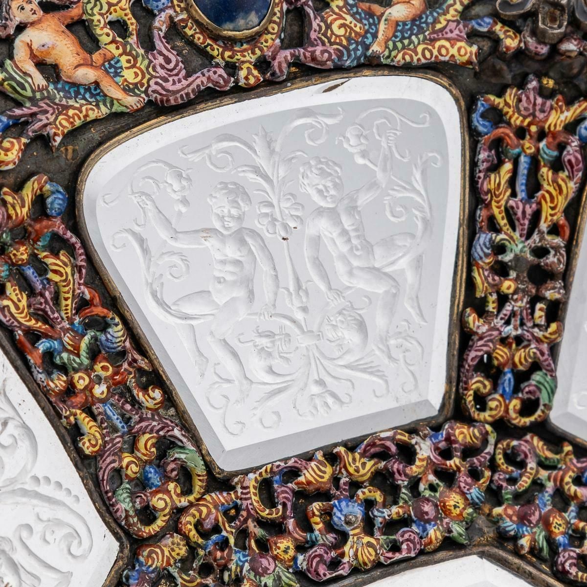 Antique 19thc Austrian Silver, Enamel & Rock Crystal Dish By Rudolf Linke C.1890 photo buy