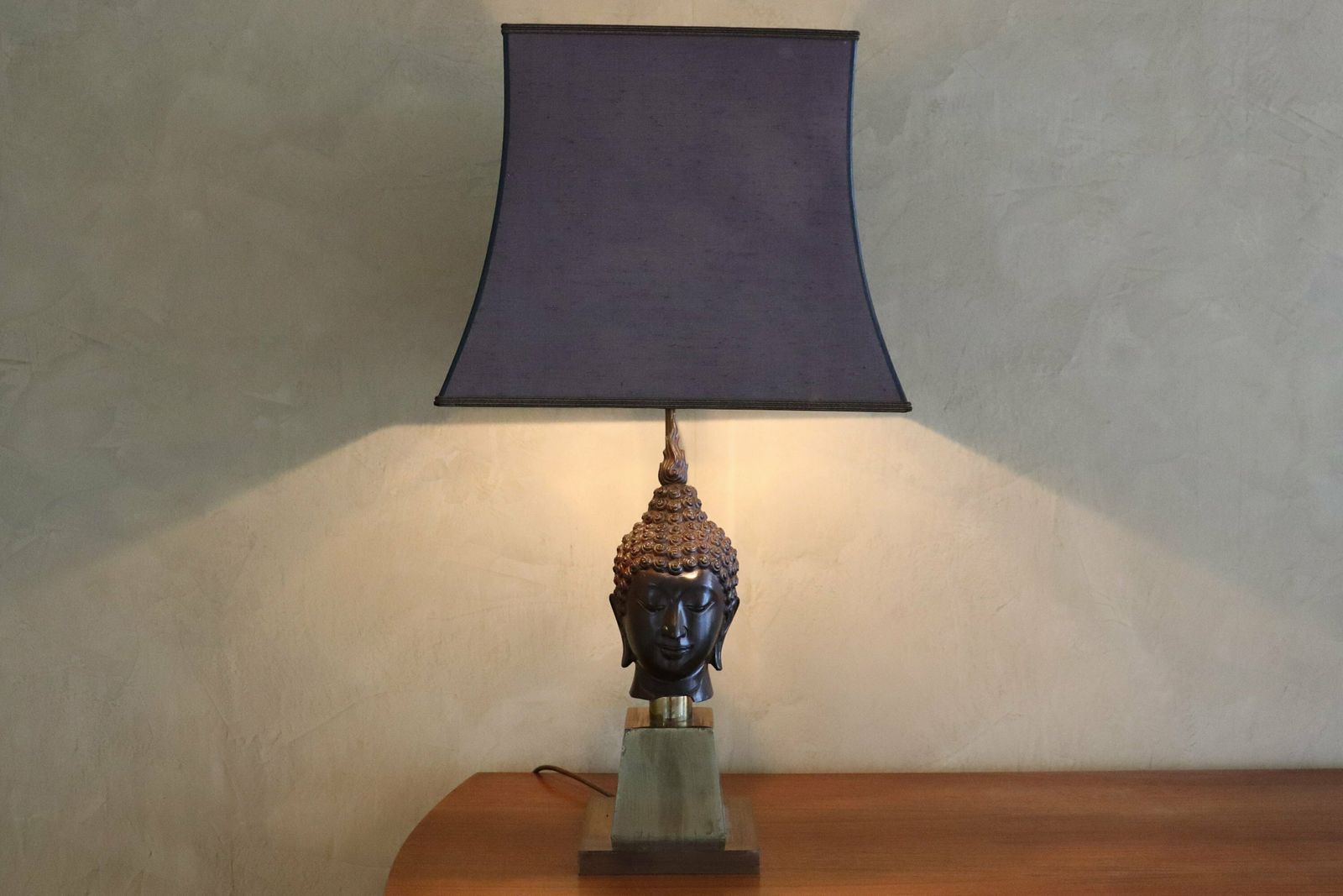 Hollywood Regency Design Midcentury Bronze Buddha Lamp , Belgian Design 1970's (St.1) photo for sale