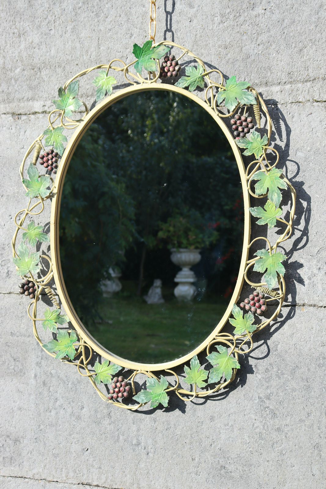 Antique Style Italian Tole Polychrome Fruit And Flower Mirror (St.115) photo 174.0