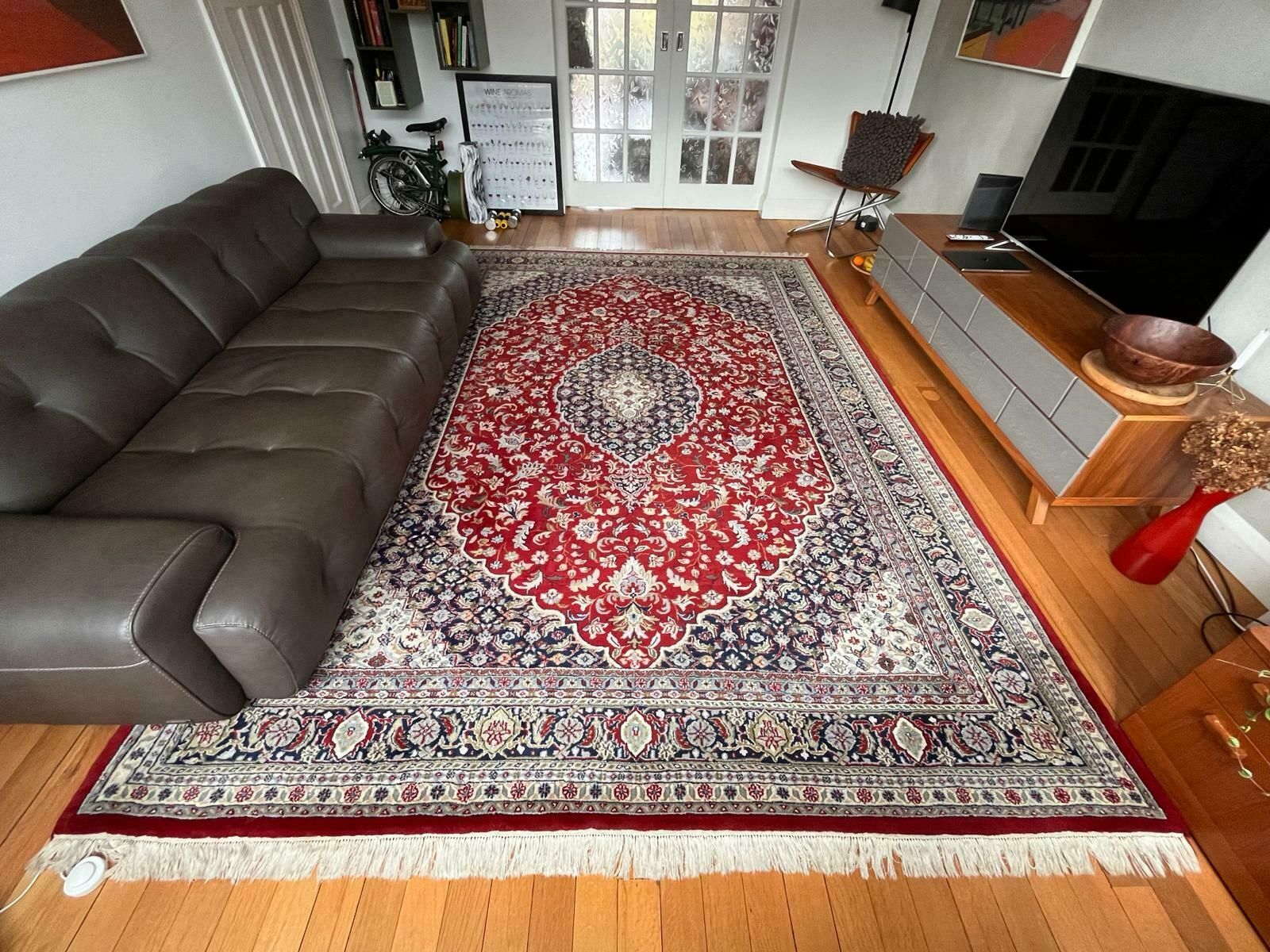 Vintage Hand Made Rug Wool Red Large Carpet From Liberty photo buy