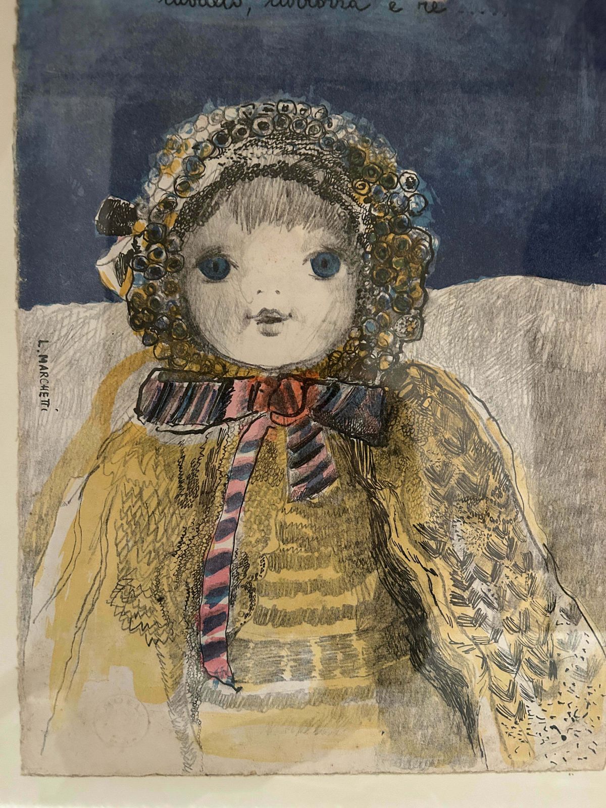 Pencil And Watercolour Italian Nursery Rhyme Drawing photo for sale